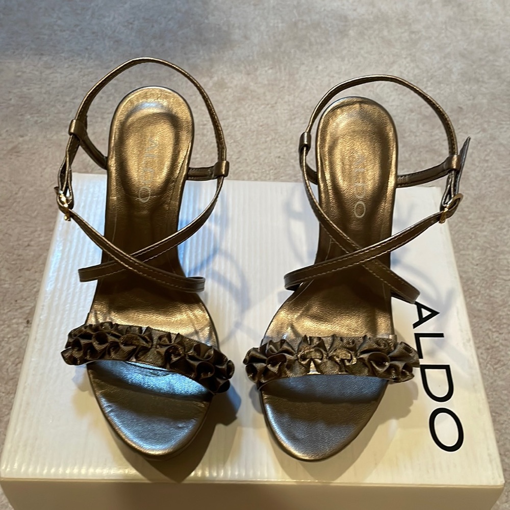 Golden High Heel Sandals